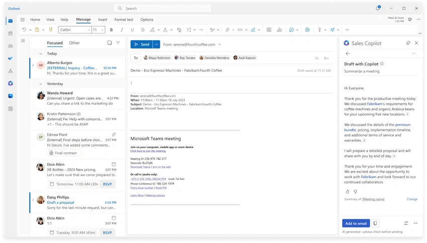 Meeting preparation in Dynamics 365 Sales 