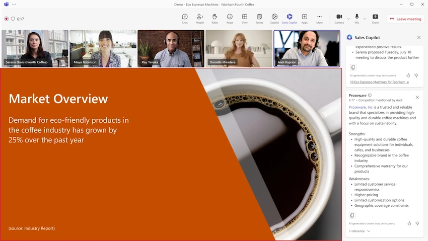 Real-time tips in Teams meetings 