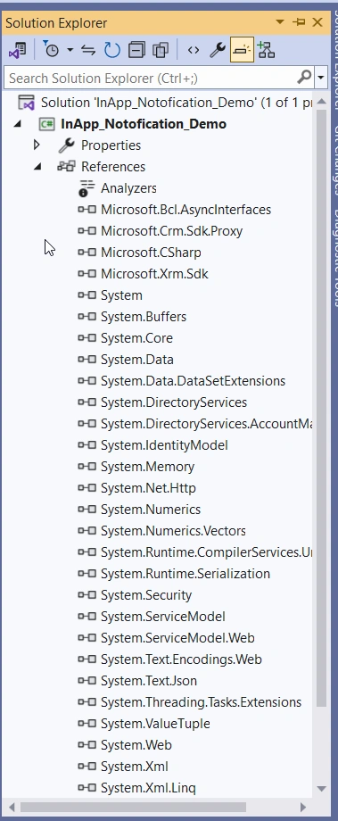 Solution explorer