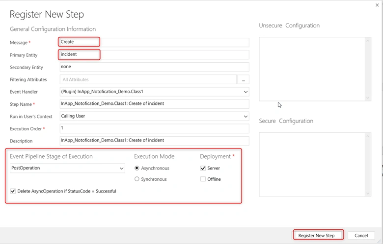Register new step
