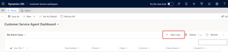 Customer service agent dashboard