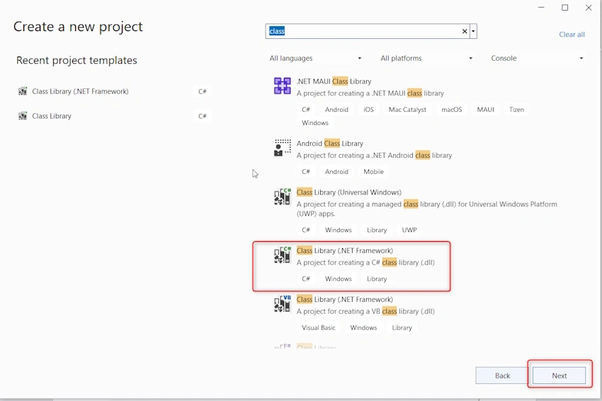 Create new project