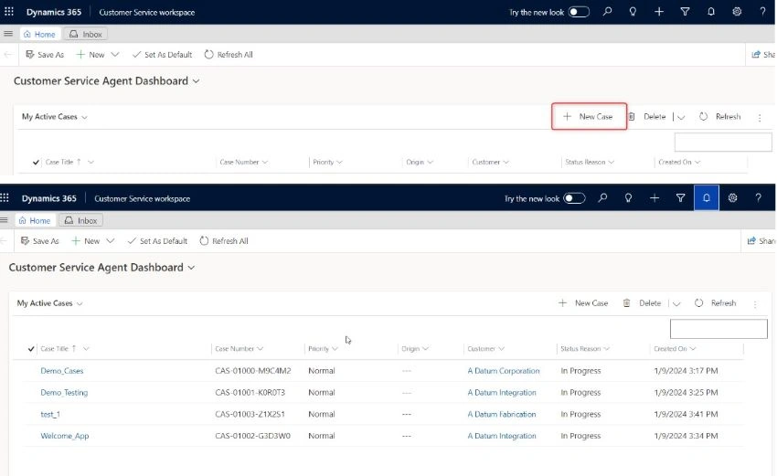 customer service Agent Dashboard
