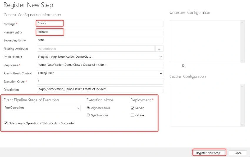 register new step