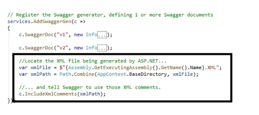 Include XML Comments in Swagger under ASP.NET Core 2.2
