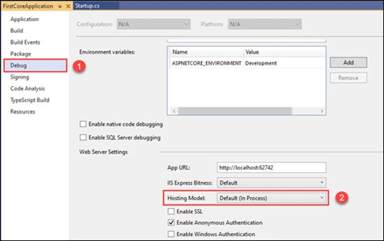 InProcess Hosting Model In ASP.NET Core