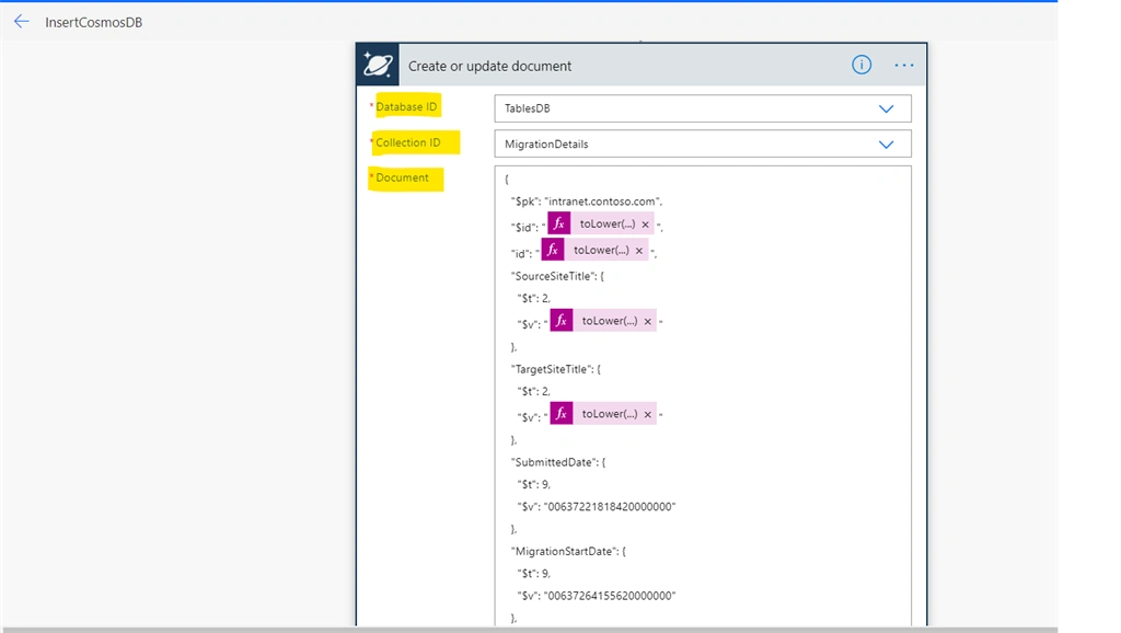 Insert Data Into Azure Cosmos DB Using Power Automate