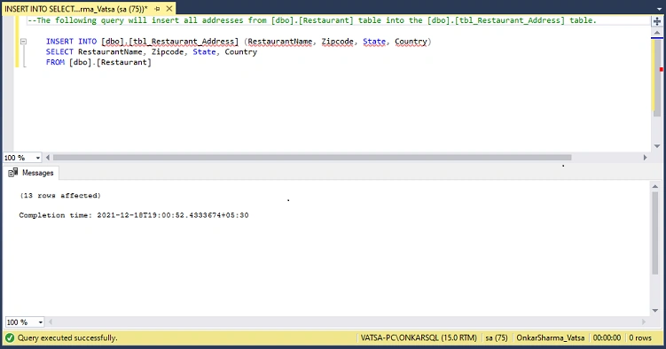 INSERT INTO SELECT vs SELECT INTO In SQL Server