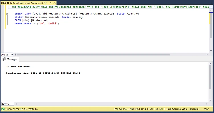 INSERT INTO SELECT vs SELECT INTO In SQL Server