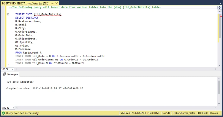 INSERT INTO SELECT vs SELECT INTO In SQL Server