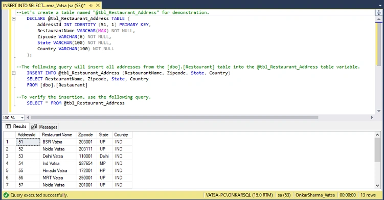 INSERT INTO SELECT vs SELECT INTO In SQL Server