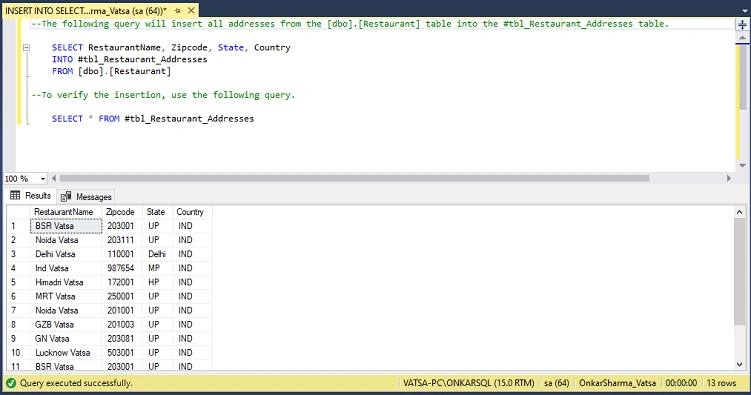INSERT INTO SELECT vs SELECT INTO In SQL Server