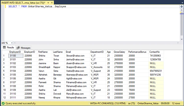 INSERT INTO SELECT vs SELECT INTO In SQL Server