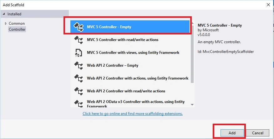 MVC 5 controller