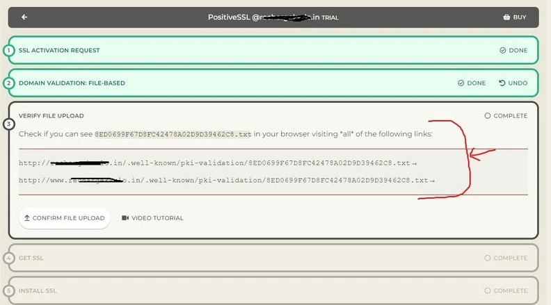 SSL Activate request