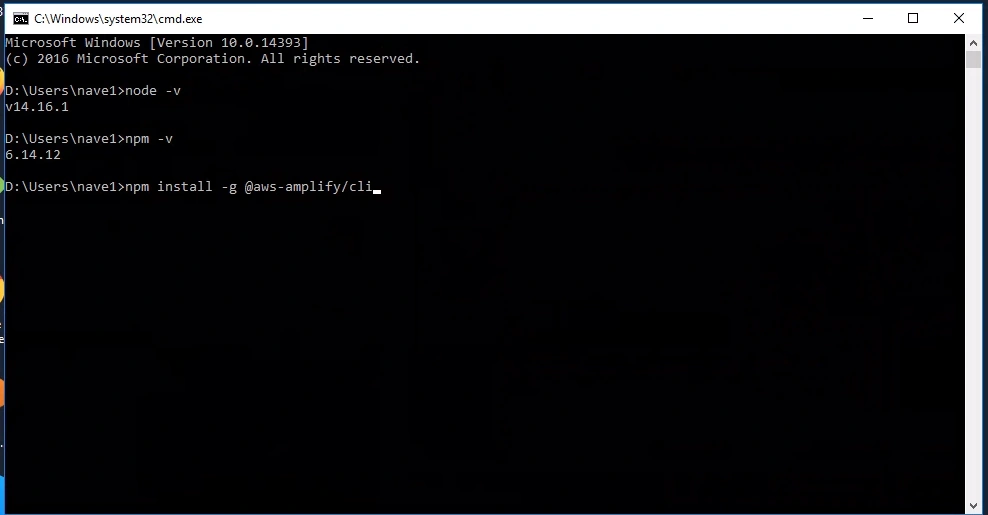 Install & Configuring AWS Amplify CLI