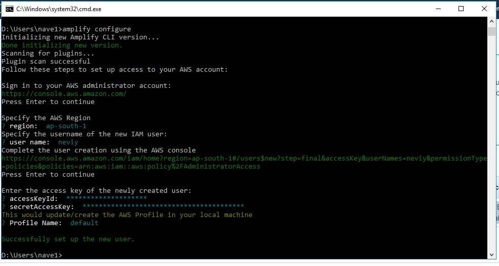Install & Configuring AWS Amplify CLI
