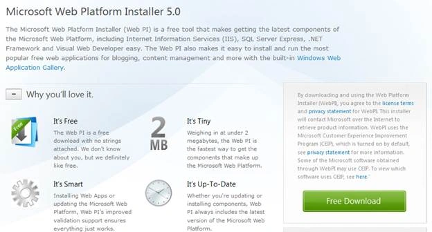 Download Microsoft Web Platform Installer