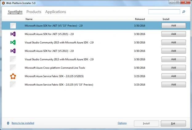Installer window