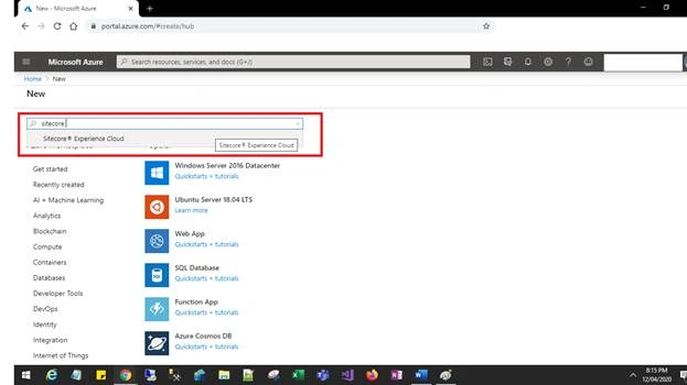 Install Sitecore 9.2 XP And XC From Azure Marketplace