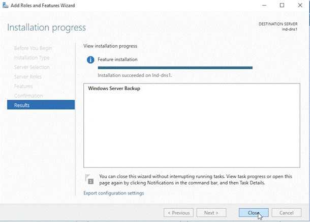 Windows Server Backup feature