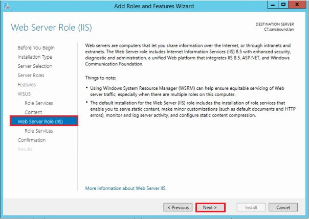 Installing and configuring WSUS
