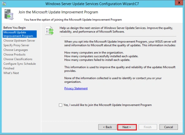 Installing and configuring WSUS