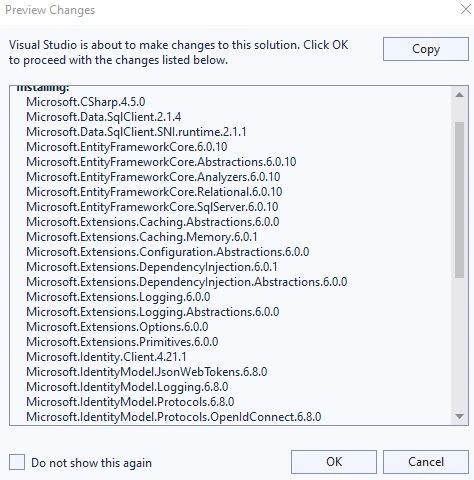 Installing Entity Framework Core