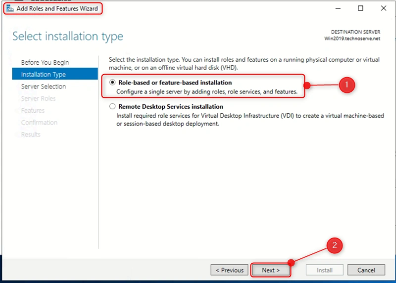 Role-Based or feature-based installation