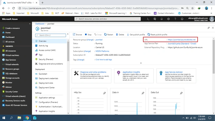 Installing Joomla On Azure
