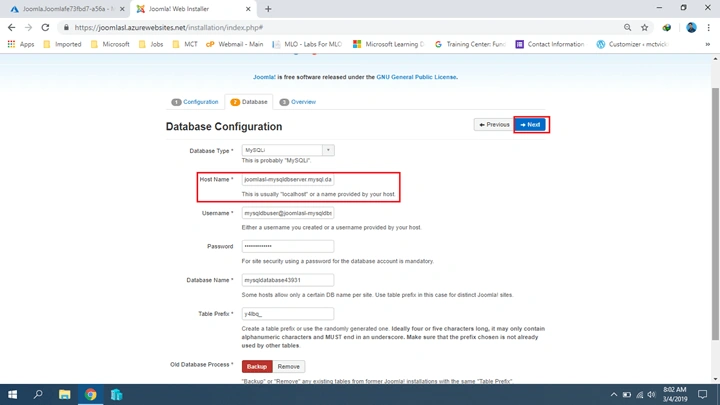 Installing Joomla On Azure