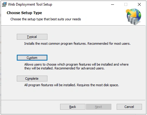 WebDeploymentFix-ChooseSetupType-Custom