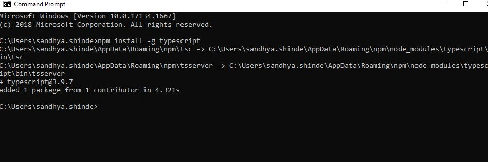 Installing Node.js And Typescript And Creating First Typescript Program And Component In Angular
