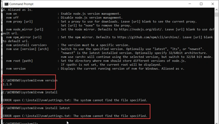 Installing Node Version Manager