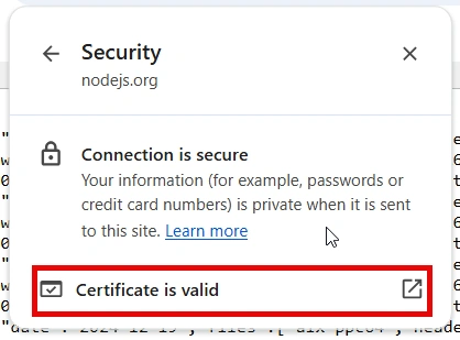 Security- certificate valid