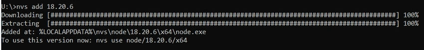 nvs add 18.20.6