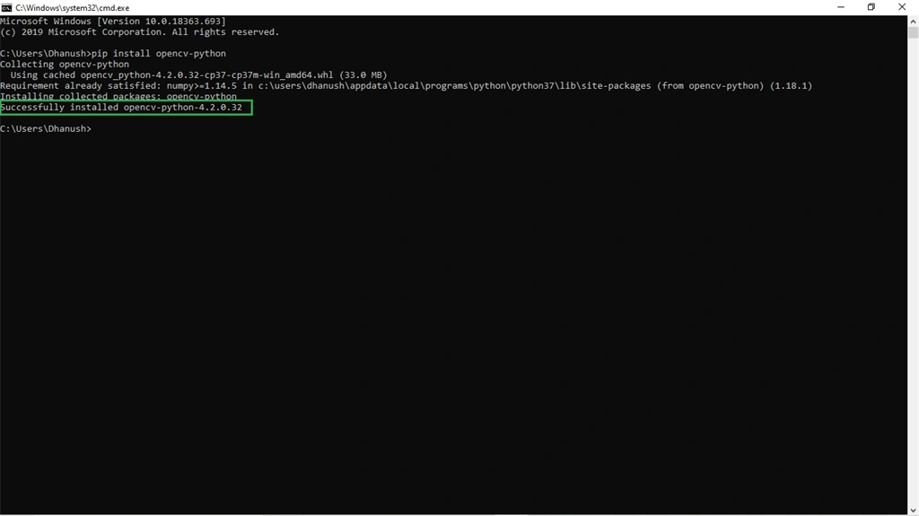 Installing OpenCV In Python