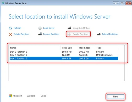 Create Partition