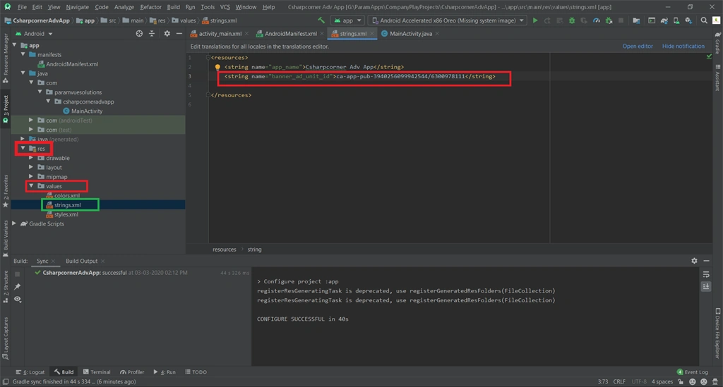 Integrate Ad-Mob Banner Ad In Android Application