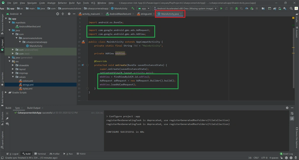 Integrate Ad-Mob Banner Ad In Android Application