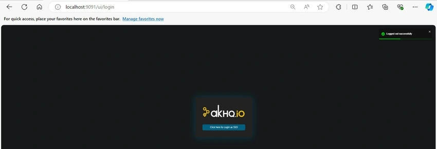 Login page