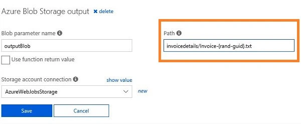 Integrate Azure Blob in Azure Functions