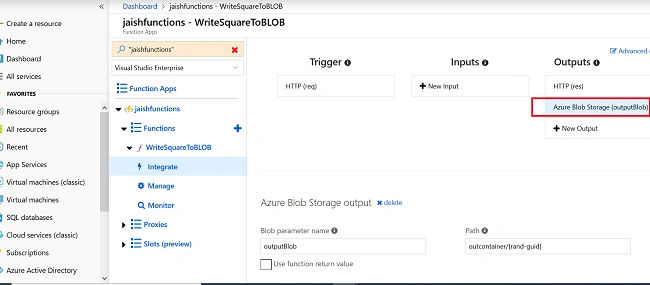 Integrate Node.js Azure Functions With BLOB Storage