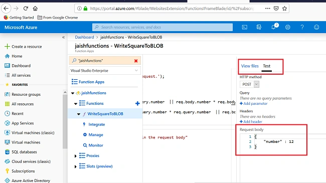 Integrate Node.js Azure Functions With BLOB Storage
