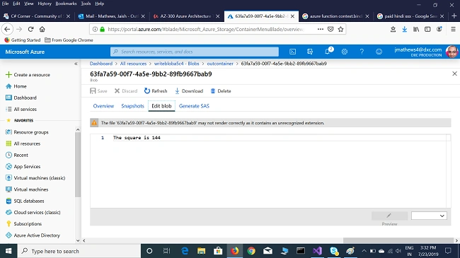 Integrate Node.js Azure Functions With BLOB Storage