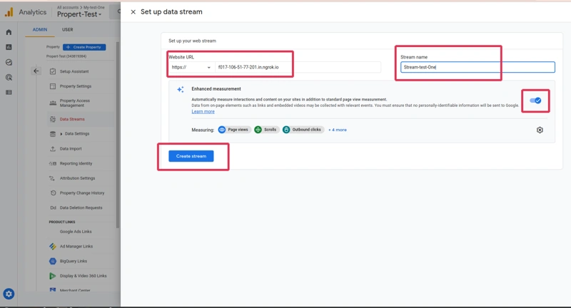 Web stream google analytics