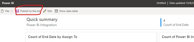 Integrate Power BI to SharePoint Online List