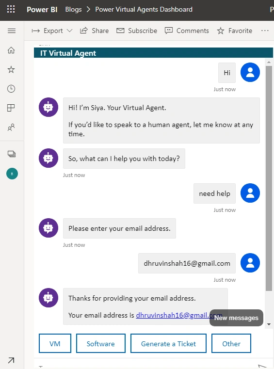Integrate Power Virtual Agents Chat Bot With Power BI Dashboard