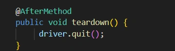 Teardown method
