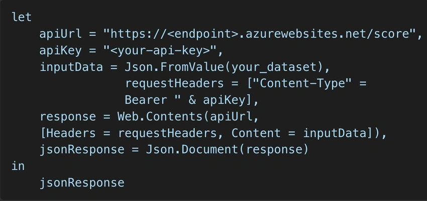 Connect Power BI to AzureML